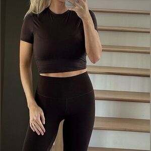 Lululemon Wundermost Ultra Soft Nulu Crew Neck T-Shirt in Espresso - no tags